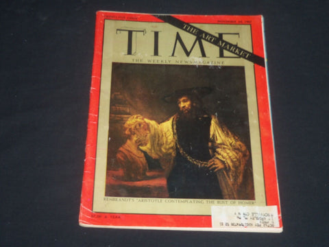 1961 NOVEMBER 24 TIME MAGAZINE - REMBRANDT'S ARISTOTLE - T 1822