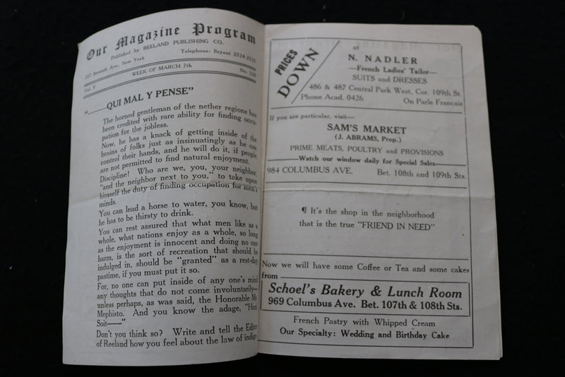 1921 MARCH CHARLIE CHAPLIN IN THE KID PROGRAM - MANHATTAN THEATRE - K 1859