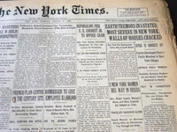 1929 AUG 13 NEW YORK TIMES - EARTH TREMORS 5 STATES MOST SEVERE IN NY - NT 6646