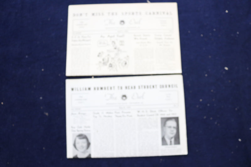 1949-1954 THE OWL NEWSPAPER - WESTMINSTER (MD) HIGH SCHOOL - LOT OF 48 - NP 8905