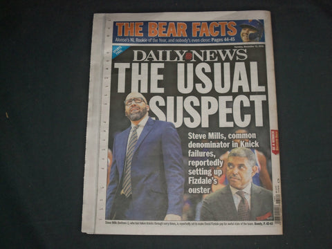 2019 NOVEMBER 12 NEW YORK DAILY NEWS NEWSPAPER- KNICKS SETTING UP FIZDALE OUSTER