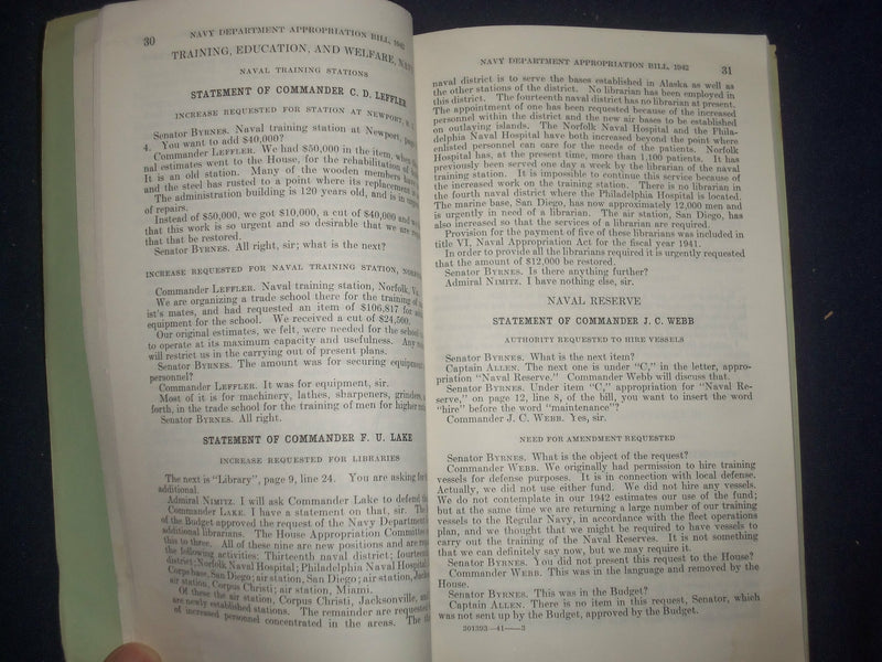 1942 NAVY DEPARTMENT APPROPRIATION BILL FOR 1942 - J 6459