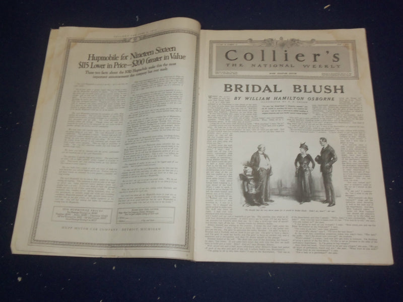 1915 JUNE 5 COLLIER'S MAGAZINE - BRIDAL BLUSH BY WILLIAM OSBORNE - ST 6711