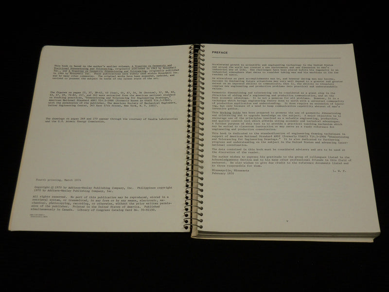 1974 GEOMETRIC DIMENSIONING AND TOLERANCING A WORKING GUIDE BOOK - KD 4851B