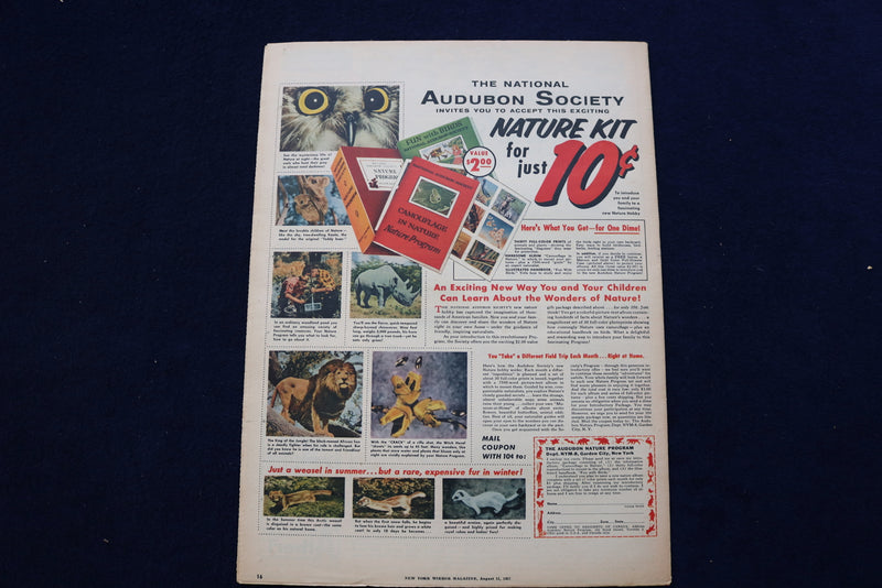 1957 AUGUST 11 NY MIRROR MAGAZINE - MYRNA HANSEN COVER - E 22605