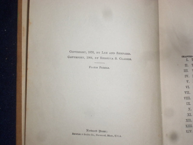 1904 FLAXIE FRIZZLE HARDCOVER BOOK BY SOPHIE MAY - KD 9073