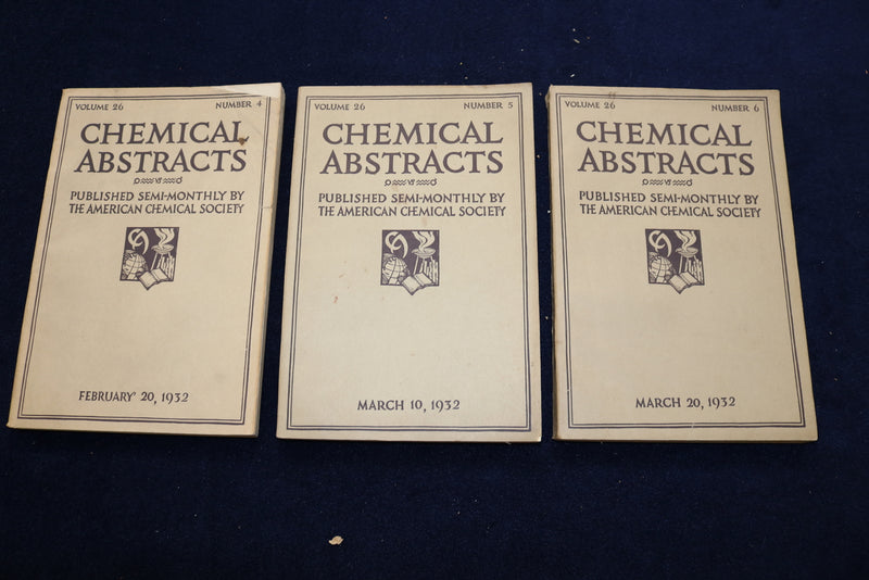 1932-1933 CHEMICAL ABSTRACTS SEMI-MONTHLY MAGAZINE - LOT OF 19 - O 3382