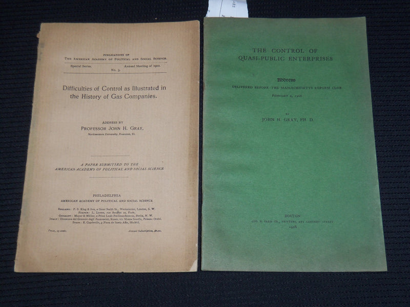 1900-1906 JOHN H. GRAY ADDRESSES LOT OF 2 - QUASI-PUBLIC - GAS COMPANIES - K 14