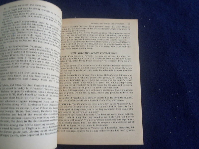 1949 INTERCOLLEGIATE AND PROFESSIONAL FOOTBALL BOOK- CH. JUSTICE COVER- SP 7492T