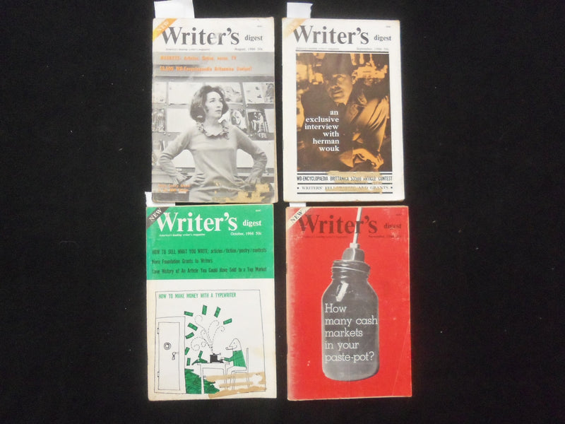 1966 WRITER'S DIGEST MAGAZINE - LOT OF 4 - HELEN GURLEY BROWN - K 109