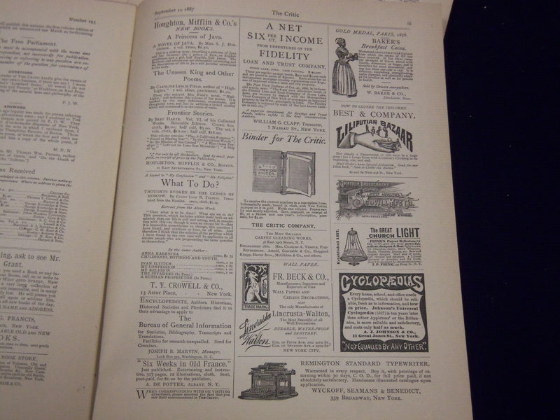 1887 THE CRITIC MAGAZINE LOT OF 49 ISSUES - GREAT REVIEWS & ARTICLES - WR 799