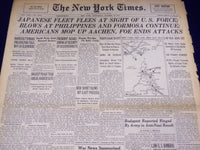 1944 OCTOBER 18 NEW YORK TIMES - JAPANESE FLEET FLEES U. S. FORCE - NT 3337