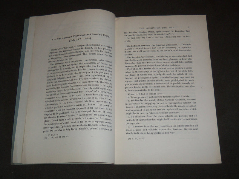 1915 WHO WANTED WAR? SOFTCOVER BOOK BY E. DURKHEIM AND E. DENIS - J 7200