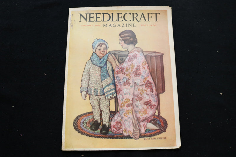 1928 JANUARY NEEDLECRAFT MAGAZINE - A BEAUTIFULLY ILLUSTRATED COVER - E 9914