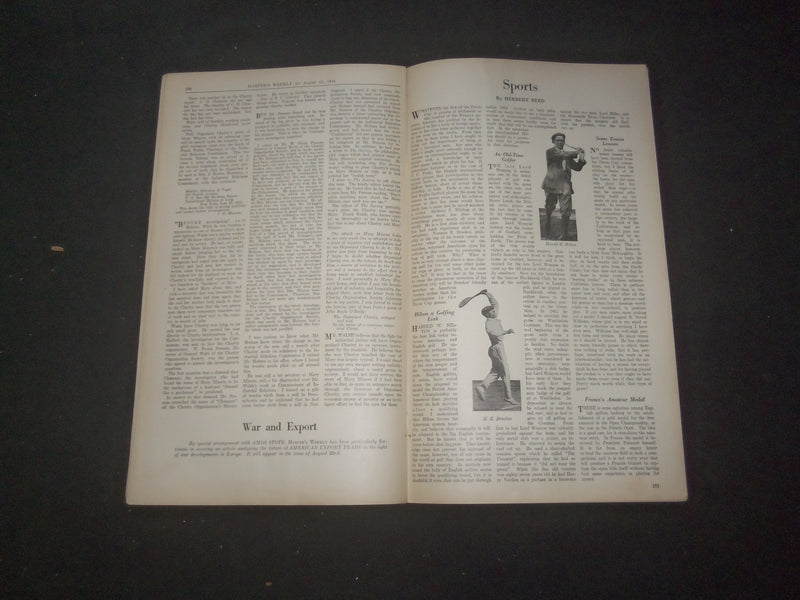 1914 AUGUST 15 HARPER'S WEEKLY MAGAZINE - CLARLATANS OF CHARITY - SP 1520B