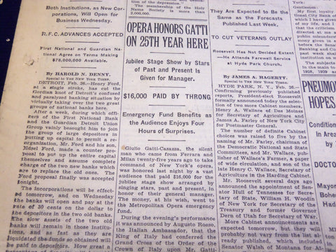 1933 FEBRUARY 27 NEW YORK TIMES - OPERA HONORS GATTI - NT 4163