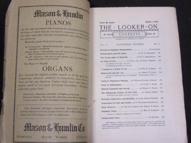 1895-1896 THE LOOKER-ON MAGAZINE LOT OF 3 ISSUES - WR 397