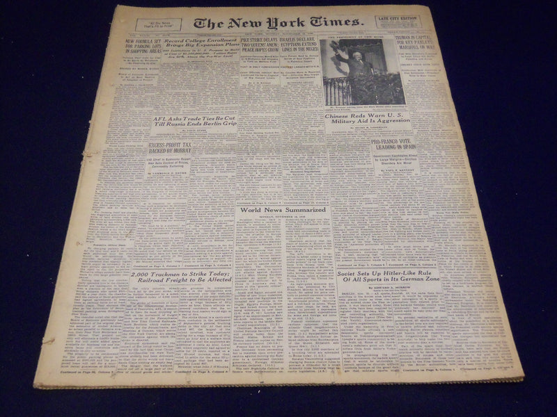 1948 NOVEMBER 22 NEW YORK TIMES - COLLEGE EXPANSION PLANS - NT 3601
