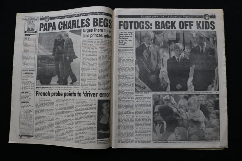 1997 SEP 8 NEW YORK POST NEWSPAPER -CHARLES WARNS: LEAVE MY KIDS ALONE - NP 8918