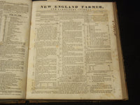 1835-1836 THE NEW ENGLAND FARMER & GARDENER'S JOURNAL BOUND VOLUME - KD 944K