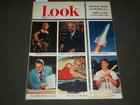 1951 JULY 31 LOOK MAGAZINE - STAN MUSIAL COVER - NICE PHOTOS - ST 4817