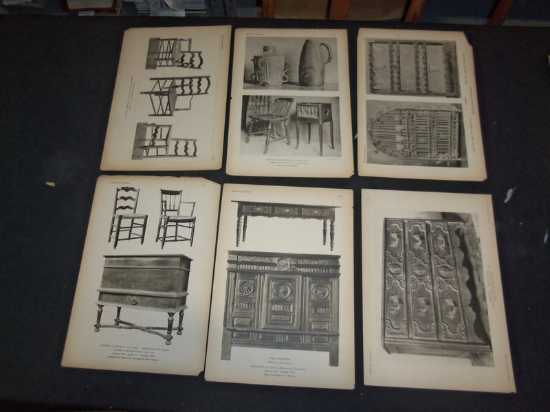 1900S MOBILIER PLATES (BRETON) LOT OF 33 FRENCH CAPTIONS - II 1918