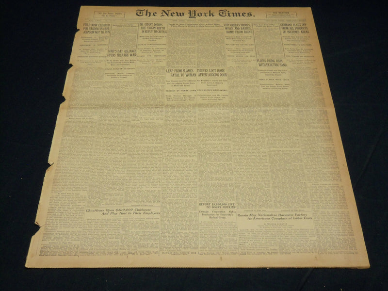 1923 FEBRUARY 12 NEW YORK TIMES - DR. GRANT DENIES THE VIRGIN BIRTH - NT 7987