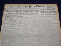 1920 JUNE 10 NEW YORK TIMES - TEXT OF REPUBLICAN PLATFORM - NT 9110