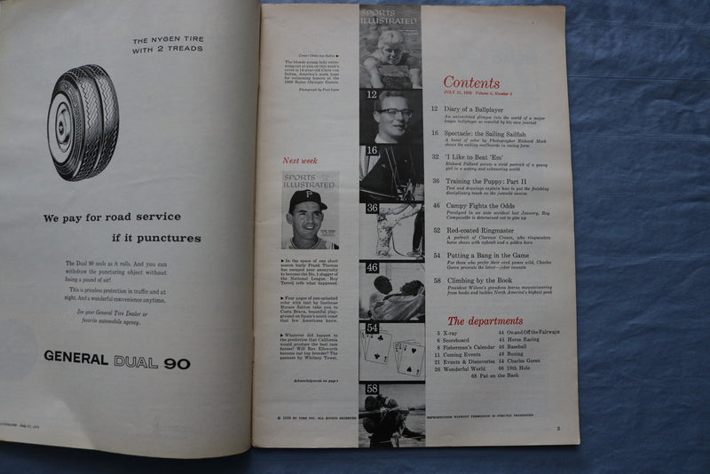1958 JULY 21 SPORTS ILLUSTRATED MAGAZINE - CHRIS VON SALTZA COVER - ST 5506I