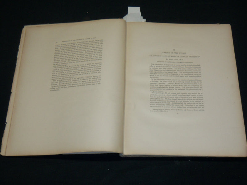 1912 STUDIES IN CANCER - PATHOLOGY BOUND VOLUME NO. 2 - 32 PLATES - KD 4500