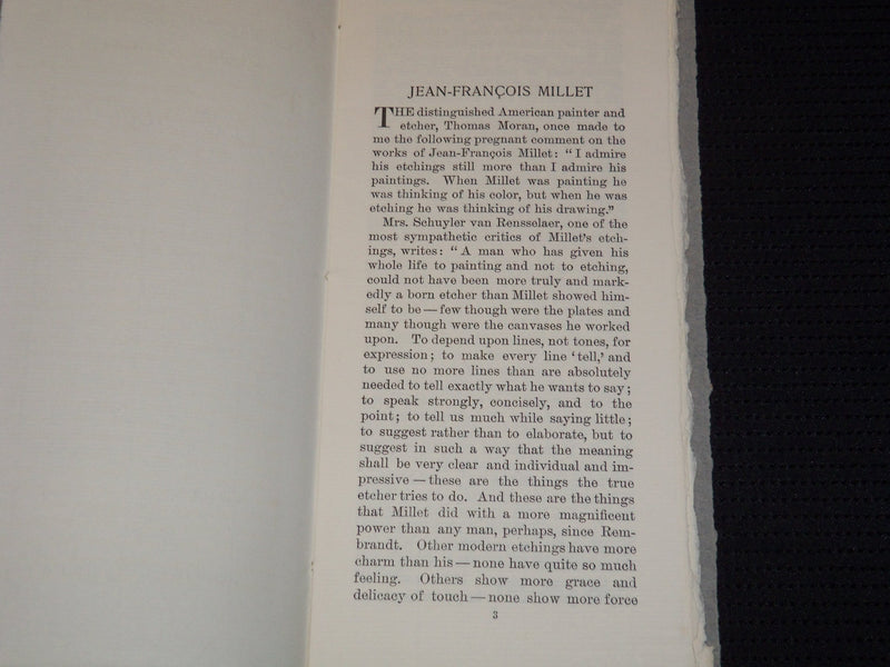 1908 CATALOGUE OF ETCHINGS WOODCUTS BY J. F. MILLET - J 7965