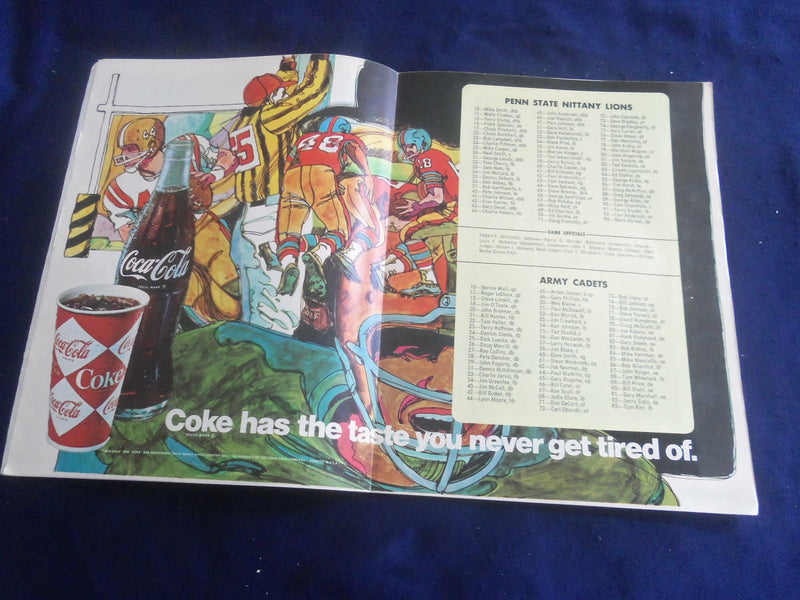 1968 NOV FOOTBALL GAME PROGRAM- ARMY VS PENN STATE- JACK HAM- KWALICK - ST 6044L
