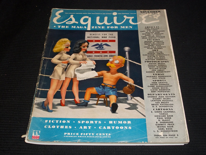 1943 NOVEMBER ESQUIRE MAGAZINE - VERY NICE FRONT COVER & ADS - E 5146