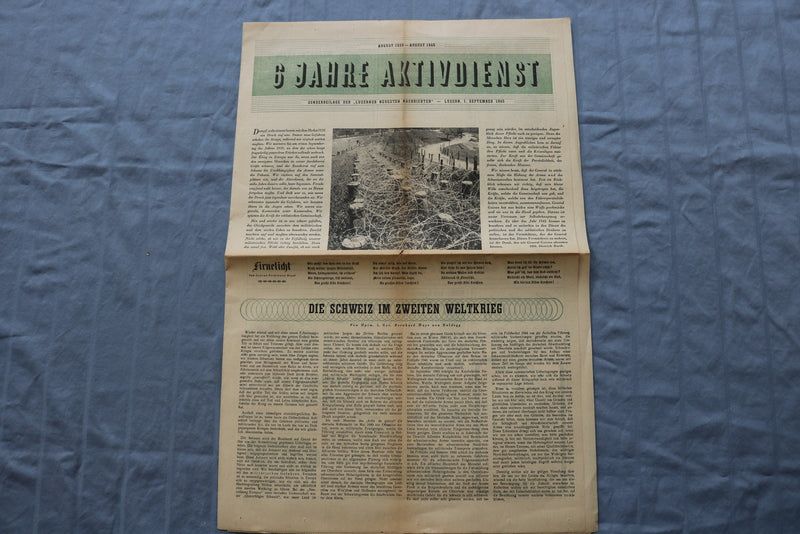 1945 SEPTEMBER 1 6 JAHRE AKTIVDIENST NEWSPAPER - GERMAN - K 3126