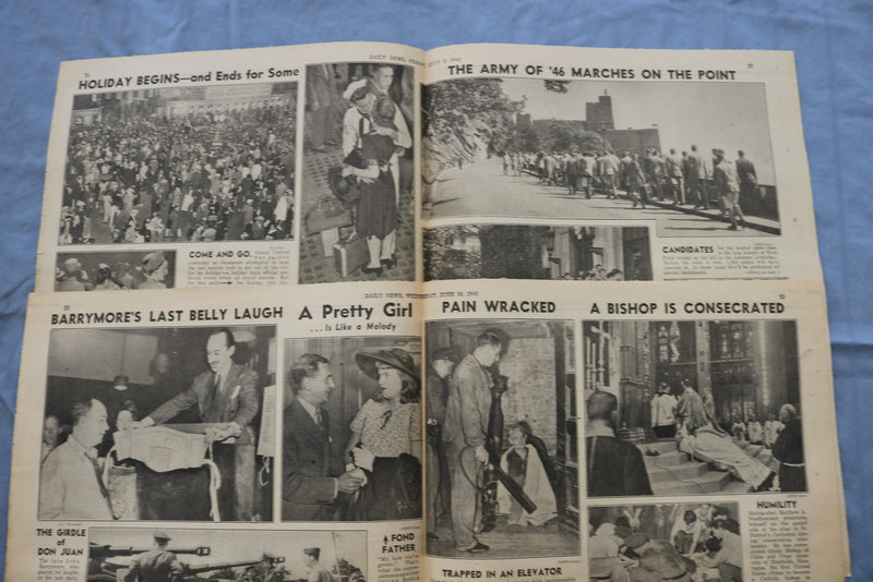 1943 NEW YORK DAILY NEWS CENTERFOLDS - WORLD WAR II - LOT OF 171 - O 3829