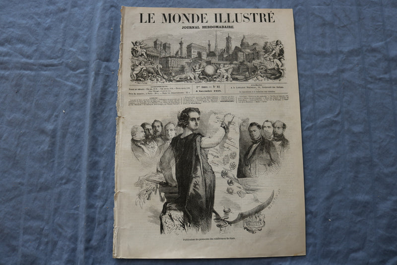 1858 NOV 6 LE MONDE ILLUSTRE MAGAZINE-PUBLICATION DES PROTOCOLES-FRENCH- NP 8442