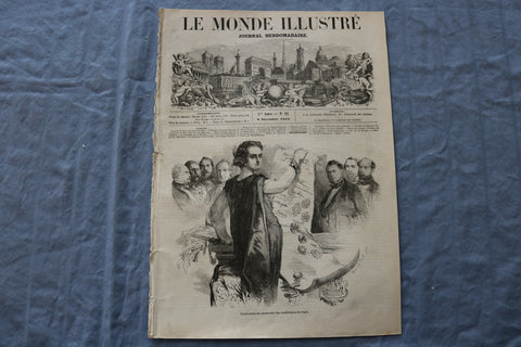 1858 NOV 6 LE MONDE ILLUSTRE MAGAZINE-PUBLICATION DES PROTOCOLES-FRENCH- NP 8442