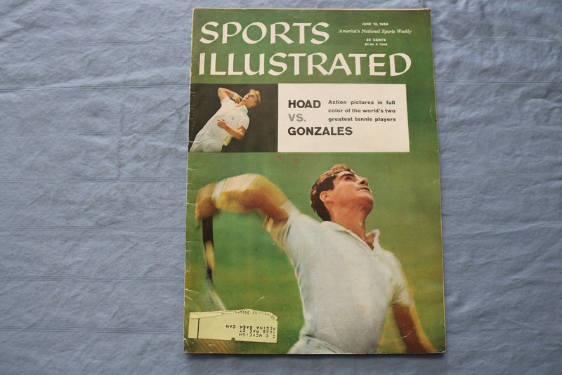1958 JUNE 16 SPORTS ILLUSTRATED MAGAZINE - HOAD VS. GONZALES COVER - ST 5506G
