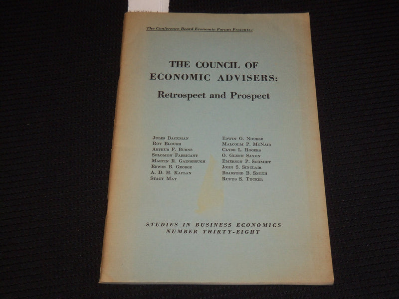 1953 THE COUNCIL OF ECONOMIC ADVISERS STUDY BULLETIN NO. 38 - J 9880