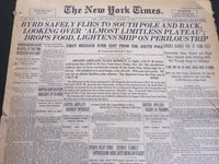 1929 NOV 30 NEW YORK TIMES - BYRD SAFELY FLIES TO SOUTH POLE & BACK - NT 6909