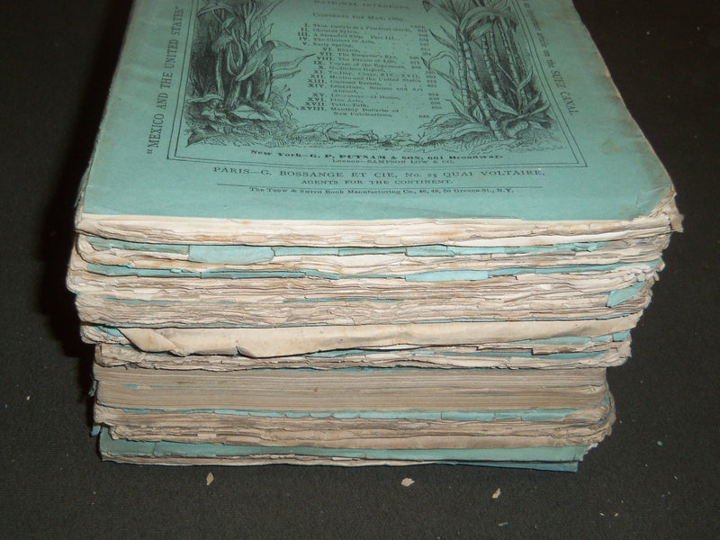 1869 PUTNAM'S MONTHLY MAGAZINE LOT OF 12 ISSUES - GREAT STORIES & ADS - WR 550