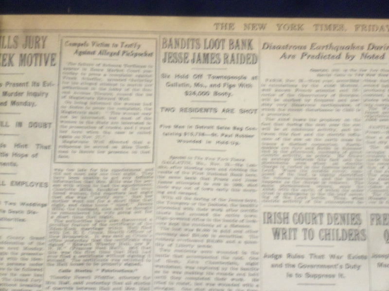 1922 NOVEMBER 24 NEW YORK TIMES - KLAN DRIVE ON HERE - NT 8437