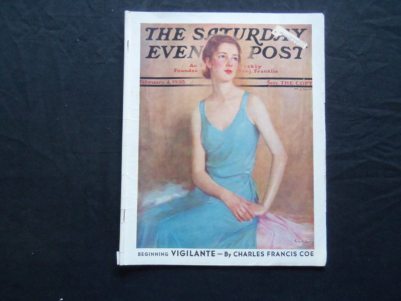 1933 FEBRUARY 4 THE SATURDAY EVENING POST MAGAZINE - ILLUSTRATED COVER - SP 1499