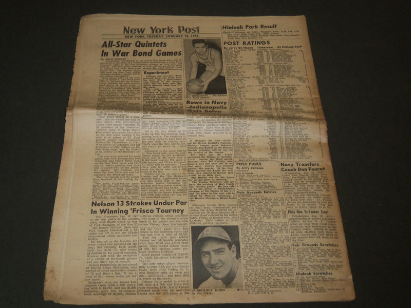 1944 JANUARY 18 NY POST NEWSPAPER - BRITAIN PROTESTS RED LIE - NP 2011