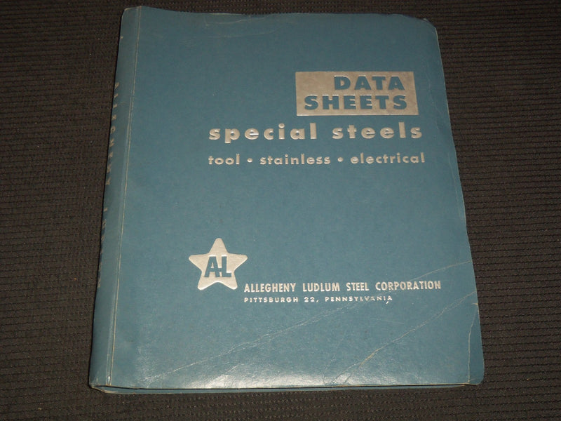 1960'S DATA SHEETS SPECIAL STEELS CATALOG - ALLEGHENY LUDLUM STEEL - KD 3912N