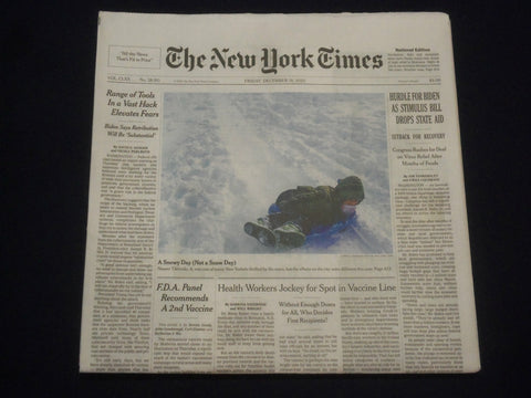 2020 DECEMBER 18 NEW YORK TIMES -HURDLE FOR BIDEN, STIMULUS BILL DROPS STATE AID