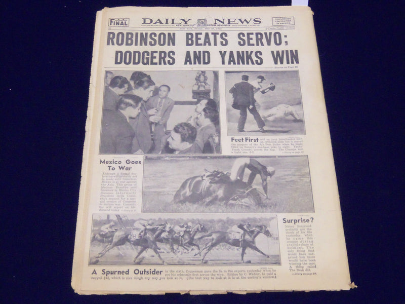 1942 MAY 29 NEW YORK DAILY NEWS - ROBINSON BEATS SERVO - NP 1897