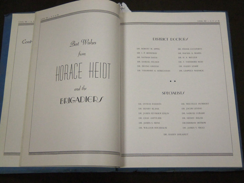 1937 ASSOCIATED MUSICIANS MEDICAL FUND BENEFIT LOCAL 802 PROGRAM - J 2081