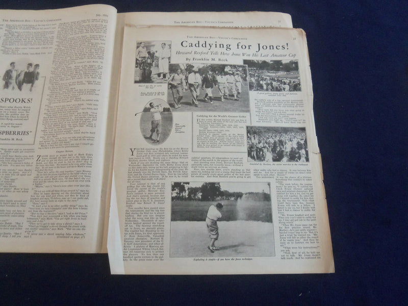 1931 JULY AMERICAN BOY MAGAZINE - CADDYING FOR BOBBY JONES - ST 7060