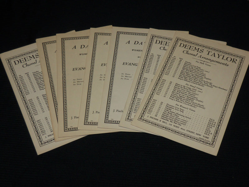 1948 DEEMS TAYLOR CHORAL ARRANGEMENTS LOT OF 9 & ENVELOPE - J 6939